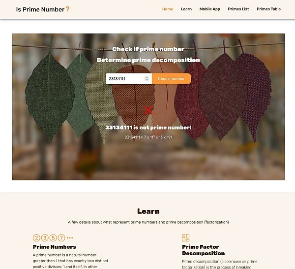 Is Prime Number ? - website
